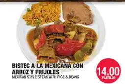 Carnicerias Jimenez MEXICAN STYLE STEAK WITH RICE & BEANS offer