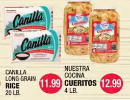 Carnicerias Jimenez CANILLA LONG GRAIN RICE 20 LB. NUEstra COCINA Cueritos 4 LB offer