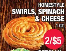 Carnicerias Jimenez HOMESTYLE SWIRLS, SPINACH & CHEESE offer