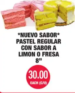 Carnicerias Jimenez NUEVO SABOR* PASTEL REGULAR CON SABOR A LIMÓN O FRESA offer