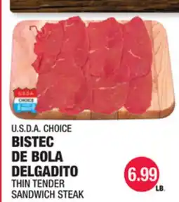 Carnicerias Jimenez U.S.D.A. CHOICE BISTEC DE BOLA DELGADITO offer