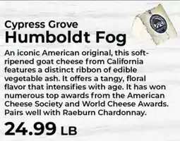 Sunset Foods Cypress Grove Humboldt Fog offer