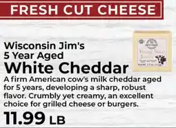 Sunset Foods Wisconsin Jim's 5 Year Aged White Cheddar offer