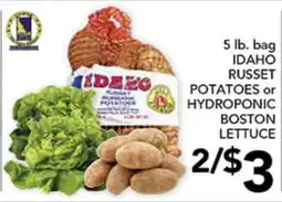 Pete's Fresh Market 5 lb. bag IDAHO RUSSET POTATOES or HYDROPONIC BOSTON LETTUCE offer