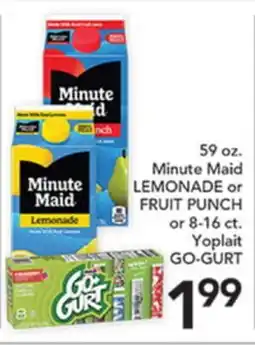 Pete's Fresh Market 59 oz. Minute Maid LEMONADE or FRUIT PUNCH or 8-16 ct. Yoplait GO-GURT offer