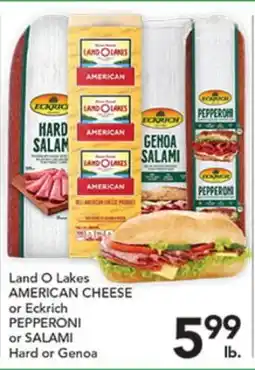 Pete's Fresh Market Land O Lakes AMERICAN CHEESE or Eckrich PEPPERONI or SALAMI offer