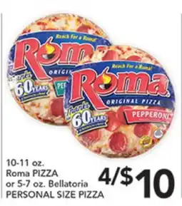 Pete's Fresh Market 10-11 oz. Roma PIZZA or 5-7 oz. Bellatoria PERSONAL SIZE PIZZA offer