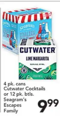 Pete's Fresh Market Cutwater Cocktails Seagram's Escapes Family offer