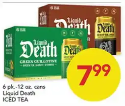 Pete's Fresh Market Liquid Death ICED TEA offer
