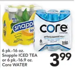 Pete's Fresh Market Snapple ICED TEA or 6 pk.-16.9 oz. Core WATER offer