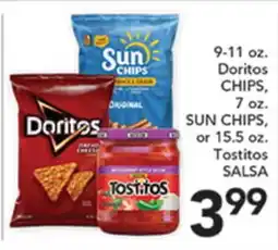 Pete's Fresh Market 9-11 oz. Doritos CHIPS, 7 oz. SUN CHIPS, or 15.5 oz. Tostitos SALSA offer