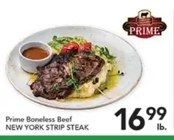 Pete's Fresh Market Prime Boneless Beef NEW YORK STRIP STEAK offer