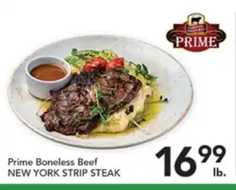 Pete's Fresh Market Prime Boneless Beef NEW YORK STRIP STEAK offer
