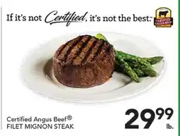 Pete's Fresh Market Certified Angus Beef FILET MIGNON STEAK offer