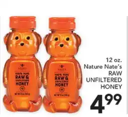 Pete's Fresh Market 12 oz. Nature Nate's RAW UNFILTERED HONEY offer
