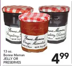 Pete's Fresh Market 13 oz. Bonne Maman JELLY OR PRESERVES offer