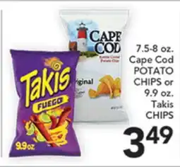 Pete's Fresh Market 7.5-8 oz. Cape Cod POTATO CHIPS or 9.9 oz. Takis CHIPS offer