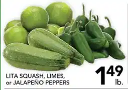 Pete's Fresh Market LITA SQUASH, LIMES, or JALAPEÑO PEPPERS offer