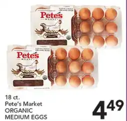 Pete's Fresh Market 18 ct. Pete's Market ORGANIC MEDIUM EGGS offer