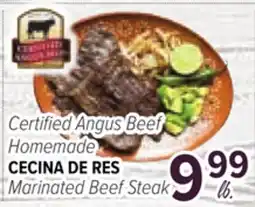Cermak Fresh Market Certified Angus Beef Homemade CECINA DE RES Marinated Beef Steak offer