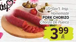 Cermak Fresh Market US. Gov't Insp. Homemade PORK CHORIZO offer
