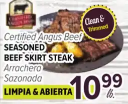 Cermak Fresh Market Certified Angus Beef SEASONED BEEF SKIRT STEAK offer
