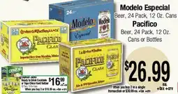 Big Saver Foods Modelo Especial Beer, 24 Pack, 12 Oz. Cans Pacifico Beer, 24 Pack, 12 Oz. Cans or Bottles offer