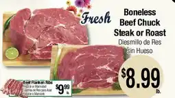Big Saver Foods Boneless Beef Chuck Steak or Roast offer