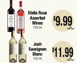 Big Saver Foods Stella Rosa Assorted Wines, Josh Sauvignon Blanc offer