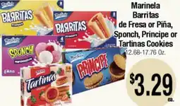 Big Saver Foods Marinela Barritas de Fresa or Piña, Sponch, Príncipe or Tartinas Cookies offer