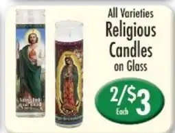 Garden Fresh Market All Varieties Religious Candles on Glass offer