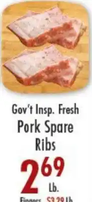 Garden Fresh Market Gov't Insp. Fresh Pork Spare Ribs offer
