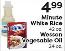 Rich's Fresh Market Minute White Rice 42 oz. Wesson Vegetable Oil 24 oz offer