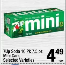 Super King Markets 7Up Soda 10 Pk 7.5 oz Mini Cans offer