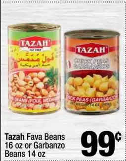 Super King Markets Tazah Fava Beans 16 oz or Garbanzo Beans 14 oz offer