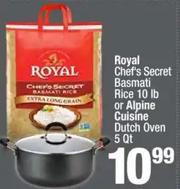 Super King Markets Royal Chef's Secret Basmati Rice 10 lb or Alpine Cuisine Dutch Oven 5 Qt offer