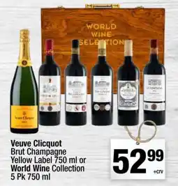 Super King Markets Veuve Clicquot Brut Champagne Yellow Label 750 ml or World Wine Collection 5 Pk 750 ml offer