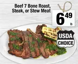 Super King Markets Beef 7 Bone Roast, Steak, or Stew Meat offer