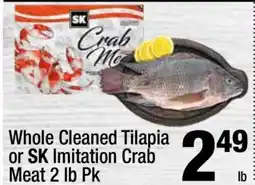 Super King Markets Whole Cleaned Tilapia or SK Imitation Crab Meat 2 lb Pk offer