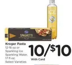 Kroger Kroger Pasta or Sparkling Ice Sparkling Water offer