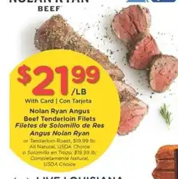 Kroger Nolan Ryan Angus Beef Tenderloin Filets offer