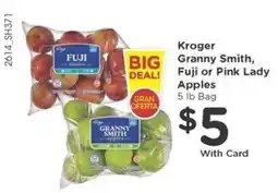 Kroger Kroger Granny Smith, Fuji or Pink Lady Apples offer