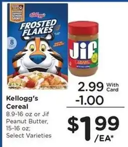 Kroger Kellogg's Cereal or Jif Peanut Butter offer