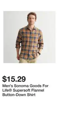 Kohl's Men's Sonoma Goods For Life Supersoft Flannel Button-Down Shirt offer