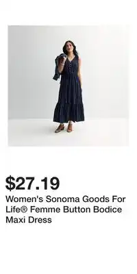 Kohl's Women's Sonoma Goods For Life Femme Button Bodice Maxi Dress offer