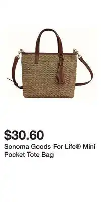 Kohl's Sonoma Goods For Life Mini Pocket Tote Bag offer