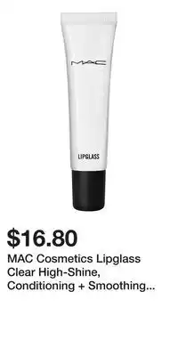 Kohl's MAC Cosmetics Lipglass Clear High-Shine, Conditioning + Smoothing Lip Gloss offer