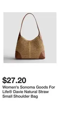 Kohl's Women's Sonoma Goods For Life Davie Natural Straw Small Shoulder Bag offer