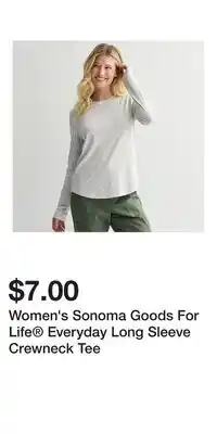 Kohl's Women's Sonoma Goods For Life Everyday Long Sleeve Crewneck Tee offer