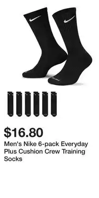 Kohl's Men's Nike 6-pack Everyday Plus Cushion Crew Training Socks offer